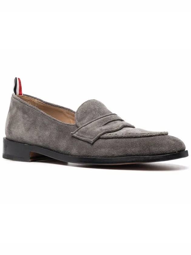 Men's Varsity Suede Loafers Grey - THOM BROWNE - BALAAN 4