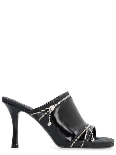 Peep Stiletto Heel Leather Mule Black - BURBERRY - BALAAN 2