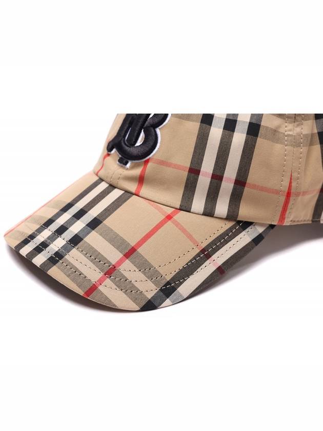 Monogram Motif Vintage Check Cotton Baseball Cap Archive Beige - BURBERRY - BALAAN 5