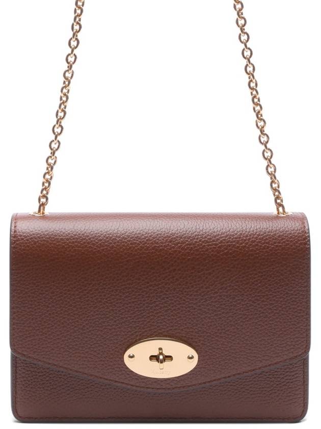 Women's Darley Leather Chain Small Shoulder Bag Brown - MULBERRY - BALAAN 3