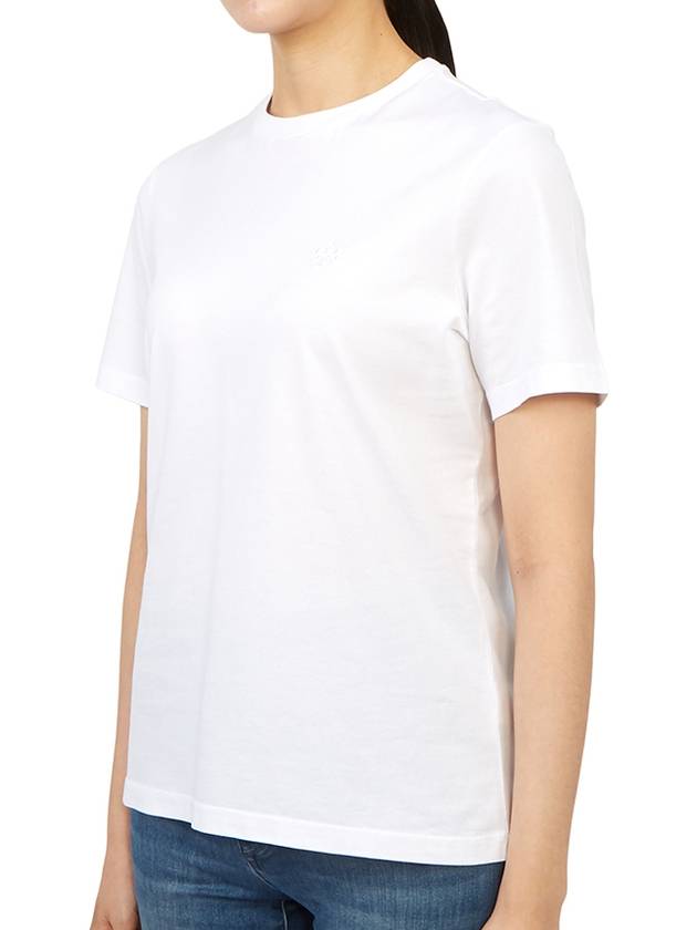 Embroidered Logo Cotton Short Sleeve T-Shirt White - TORY BURCH - BALAAN 3