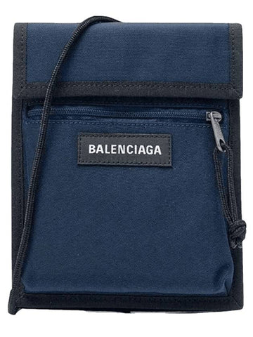 Explorer Pouch Nylon Strap Small Cross Bag Blue - BALENCIAGA - BALAAN 1