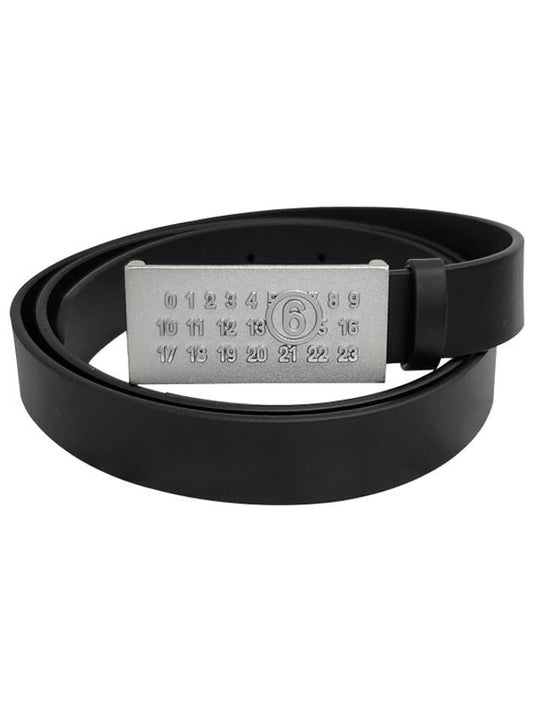 Numeric Logo Buckle Tag Leather Belt Black - MAISON MARGIELA - BALAAN 2