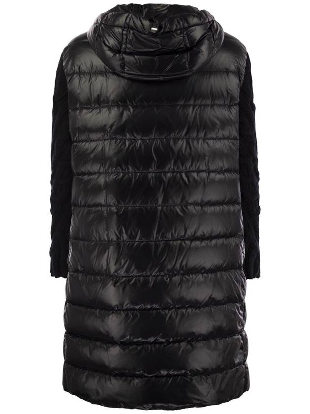 Women's Knit Sleeve Hood Long Padding Black - HERNO - BALAAN 3