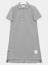 Classic Cotton Pique Center Back Stripe A-Line Short Sleeve Polo Shirt Short Dress Grey - THOM BROWNE - BALAAN 3