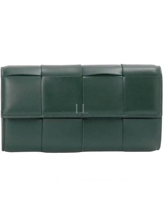 Cassette Flap Leather Long Wallet Raintree - BOTTEGA VENETA - BALAAN 2