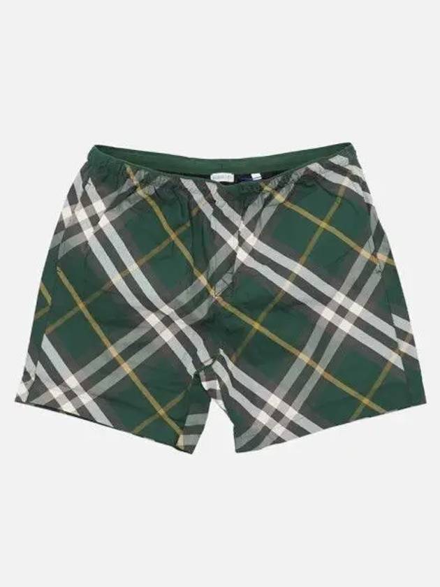 Check Twill Swim Shorts Green - BURBERRY - BALAAN 2