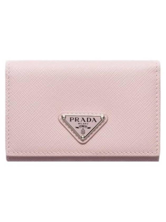 Saffiano Leather Card Wallet Alabaster Pink - PRADA - BALAAN 1