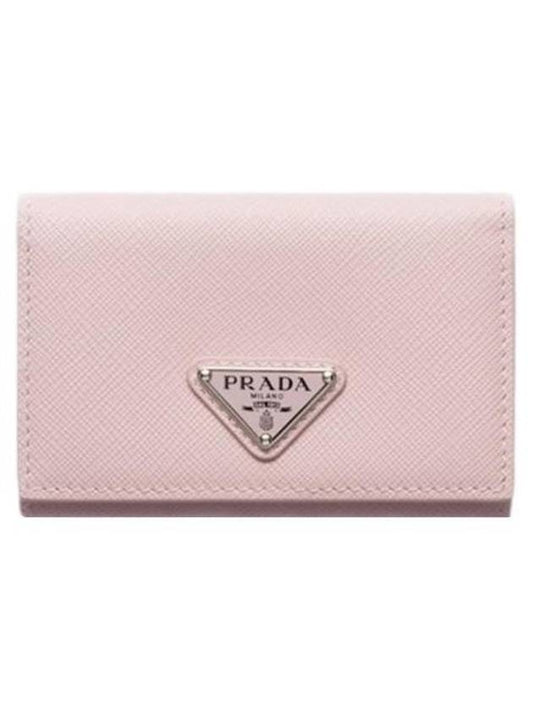 Saffiano Leather Card Wallet Alabaster Pink - PRADA - BALAAN 1