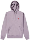 Small Heart Logo Cotton Hoodie Purple - AMI - BALAAN 2