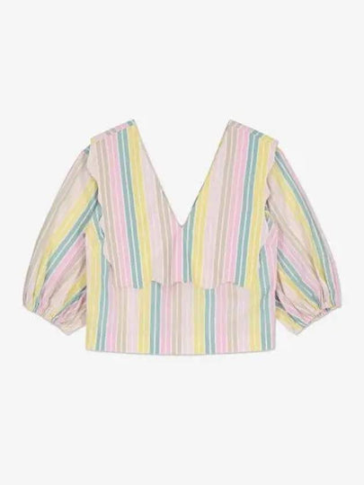 Maxi Collar Striped Blouse - GANNI - BALAAN 2