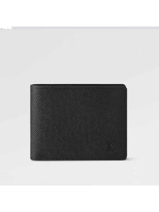 Multiple Taiga Leather Half Wallet Black - LOUIS VUITTON - BALAAN 3