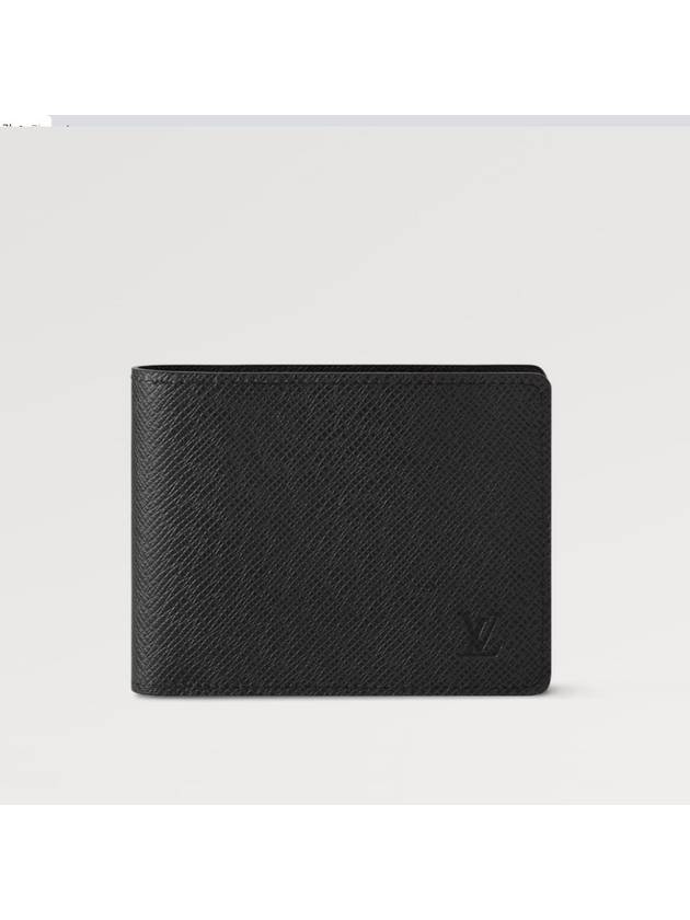 Multiple Taiga Leather Half Wallet Black - LOUIS VUITTON - BALAAN 3