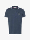 Logo Patch Cotton Polo Shirt Dark Blue - MONCLER - BALAAN 2