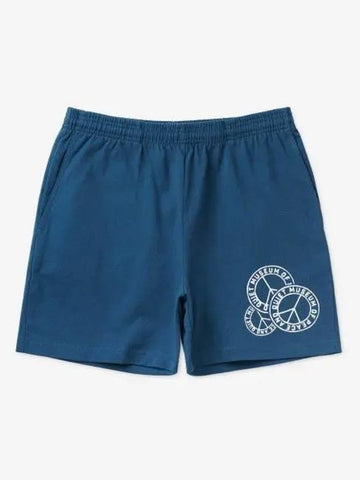 MUSEUM OF PEACE QUIET Logo Badge Shorts Pants Navy MOPQSS2317NAVY - MUSEUM OF PEACE & QUIET - BALAAN 1