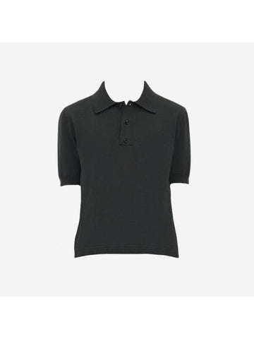 Veneta Cotton Polo Shirt Black - BOTTEGA VENETA - BALAAN 1