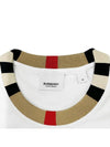 Men's Striped Neck Short Sleeve T-Shirt White - BURBERRY - BALAAN 4