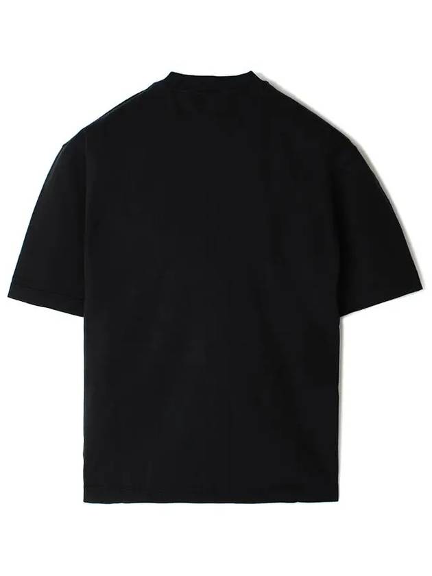 Combed Organic Cotton Jersey Short Sleeve T-Shirt Black - STONE ISLAND - BALAAN 3