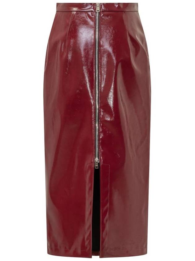 Patent leather midi H line skirt red - MSGM - BALAAN 3