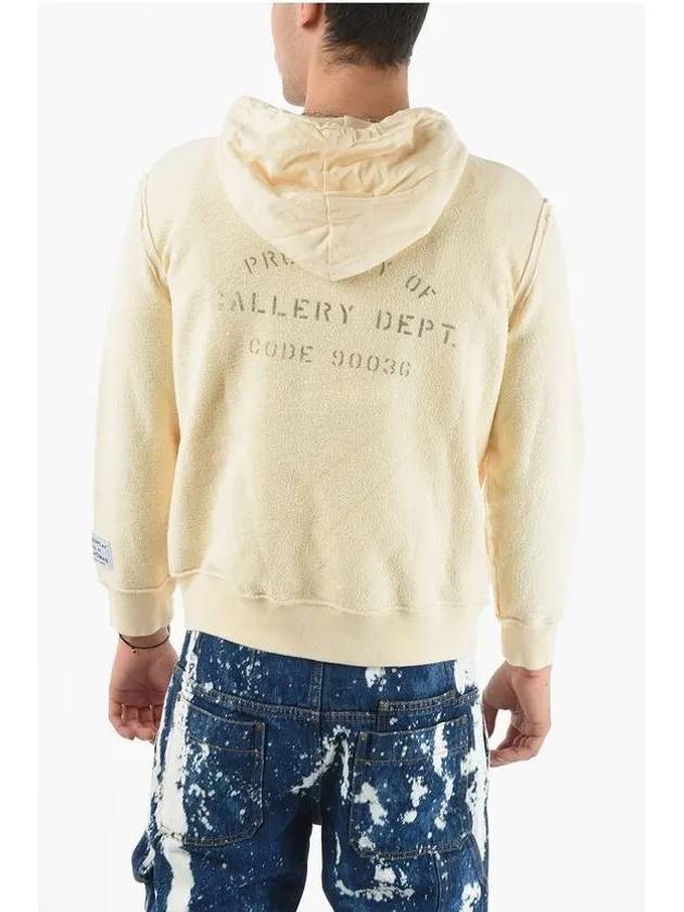 Gallery Department Men s Logo Embroidered Bookle Hooded T shirt Ivory HOG003 - LANVIN - BALAAN 3