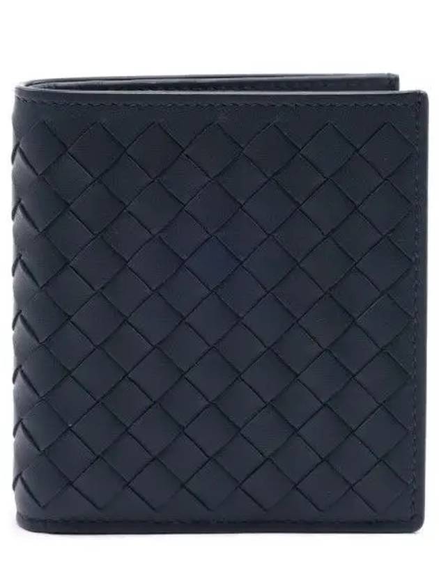 Intrecciato Small Folder Half Wallet Navy - BOTTEGA VENETA - BALAAN 3