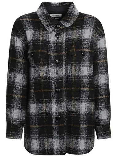 HARVELI Check Shirt Jacket Charcoal MA0998 22A012E 02AN - ISABEL MARANT - BALAAN 1