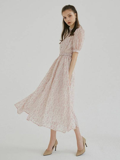 Chiffon Floral Long Dress Pink - MULLION - BALAAN 2