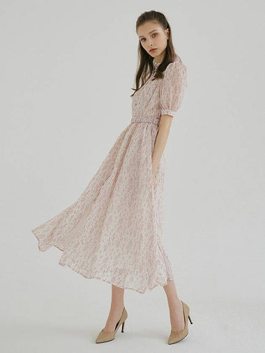 Chiffon Floral Long Dress Pink - MULLION - BALAAN 1