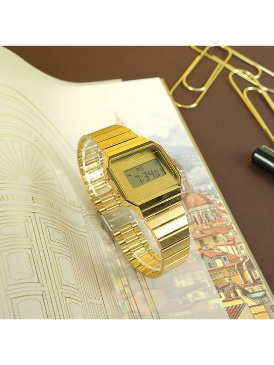 Square gold classic digital metal watch - CASIO - BALAAN 1