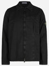 Organic Cotton Shirt Zip Up Jacket Black - STONE ISLAND - BALAAN 2