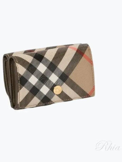 Check Half Wallet Beige - BURBERRY - BALAAN 2