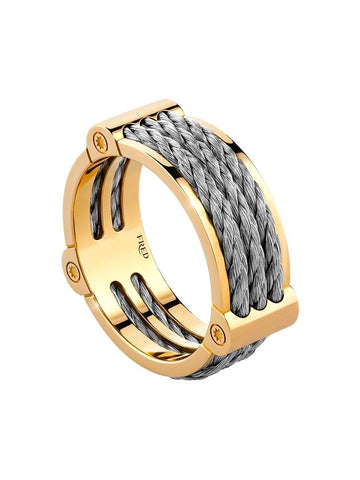 Force Ten Winch Ring Yellow Gold Steel Large 4B0975 - FRED - BALAAN 1