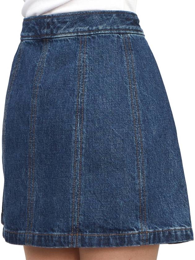 Women's Poppy Front Button Denim A-Line Skirt Blue - A.P.C. - BALAAN 11