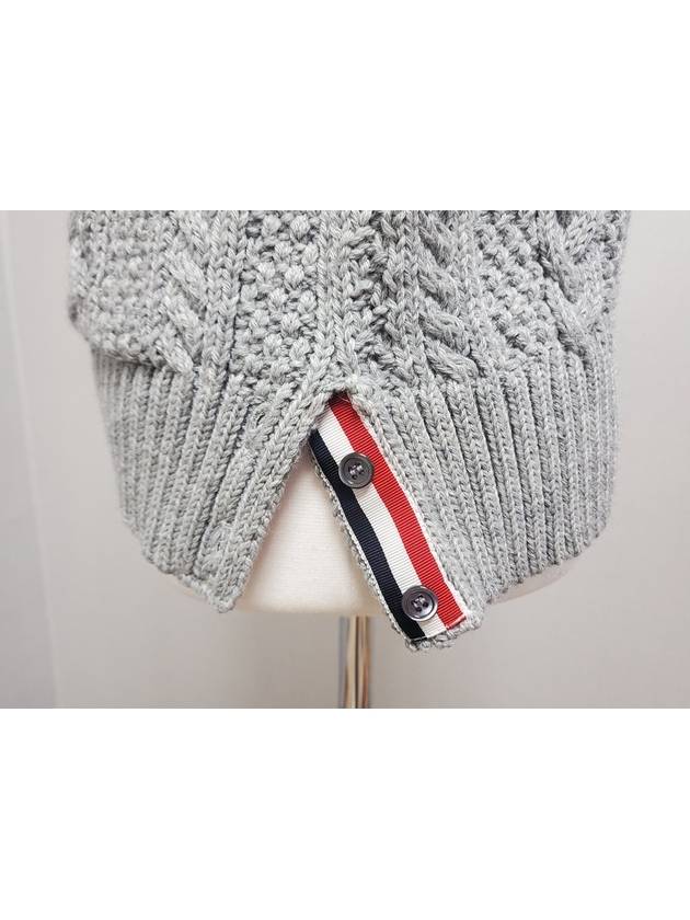 Three Stripes Aran Cable Cardigan 2 - THOM BROWNE - BALAAN 8