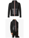 Three-Stripe Padded Zip Up Hoodie Black - MONCLER - BALAAN 5