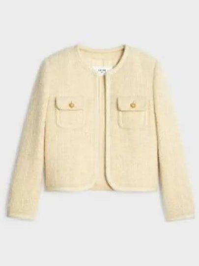 Chelsea Tweed Wool Jacket Ivory - CELINE - BALAAN 2