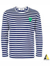 Men's Striped Logo Long Sleeve T-Shirt Blue - COMME DES GARCONS - BALAAN 2