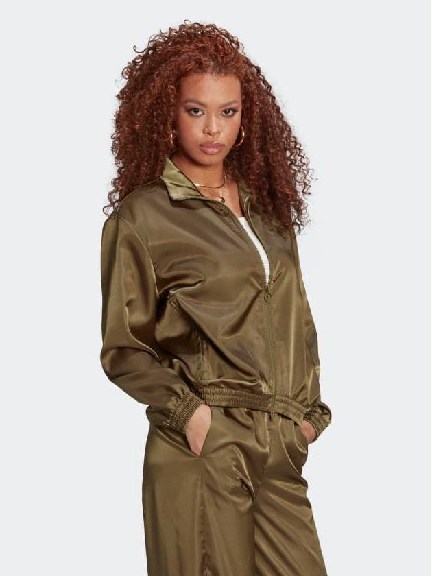 Satin Jacket HF2112 Khaki WOMENS - ADIDAS - BALAAN 3