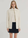 Women's Wool Half Pea Coat Ivory - LESEIZIEME - BALAAN 6