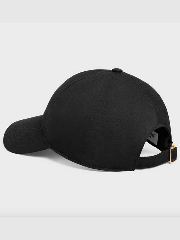 Embroidered Logo Cotton Ball Cap Black - CELINE - BALAAN 4