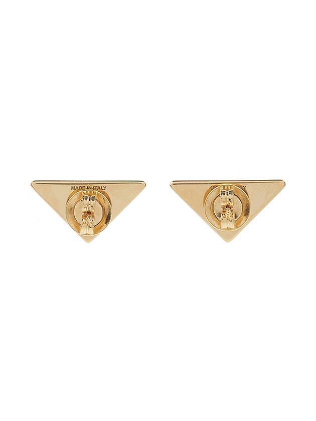 Crystal Logo Zirconie Earrings Gold - PRADA - BALAAN 4