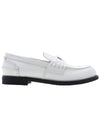 Brushed Leather Penny Loafers White - MIU MIU - BALAAN 3