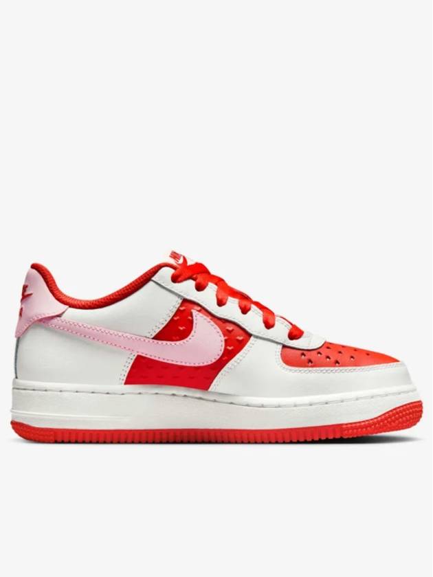 Kids Air Force 1 Valentine's Day Low Top Sneakers Summit White Red - NIKE - BALAAN 4