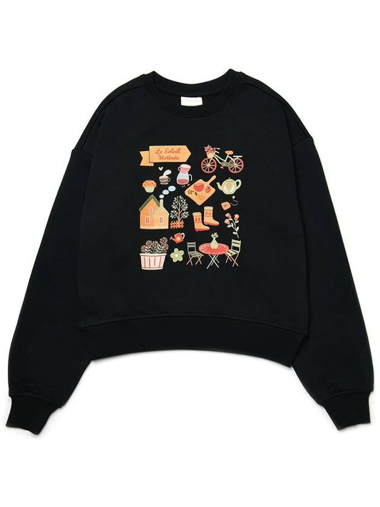 Brushed Options Soleil Garden Sweat Shirts BLACK - LE SOLEIL MATINEE - BALAAN 1