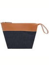 Axel Logo Denim Leather Pouch Bag Navy Brown - A.P.C. - BALAAN 4