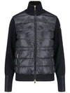 logo patch knit mix padded jacket black 9B000 46 M1131 999 - MONCLER - BALAAN 1