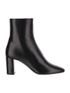 Women's Loose Smooth Leather Ankle Middle Boots Black - SAINT LAURENT - BALAAN 1