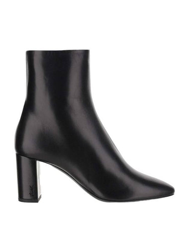 Women's Loose Smooth Leather Ankle Boots Black - SAINT LAURENT - BALAAN 1