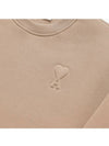 De Coeur Embossed Logo Crewneck Sweatshirt Marron Tan - AMI - BALAAN 4