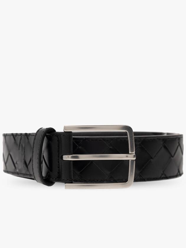 Intrecciato Belt Black - BOTTEGA VENETA - BALAAN 3